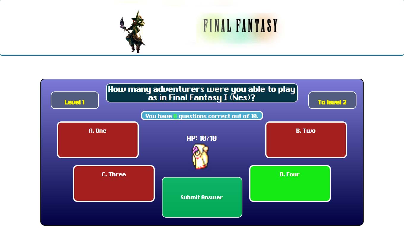 Final Fantasy quiz screeenshot 2