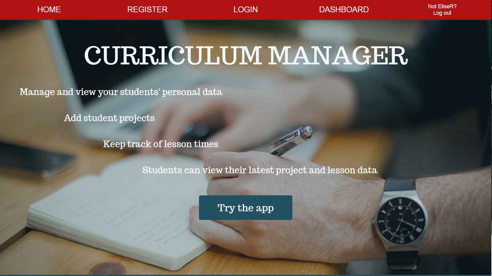 Curriculum Manager Title Screen